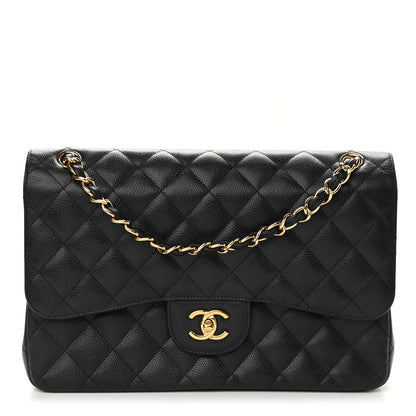 Chanel Caviar Quilted Jumbo Double Flap Black 1 of 10