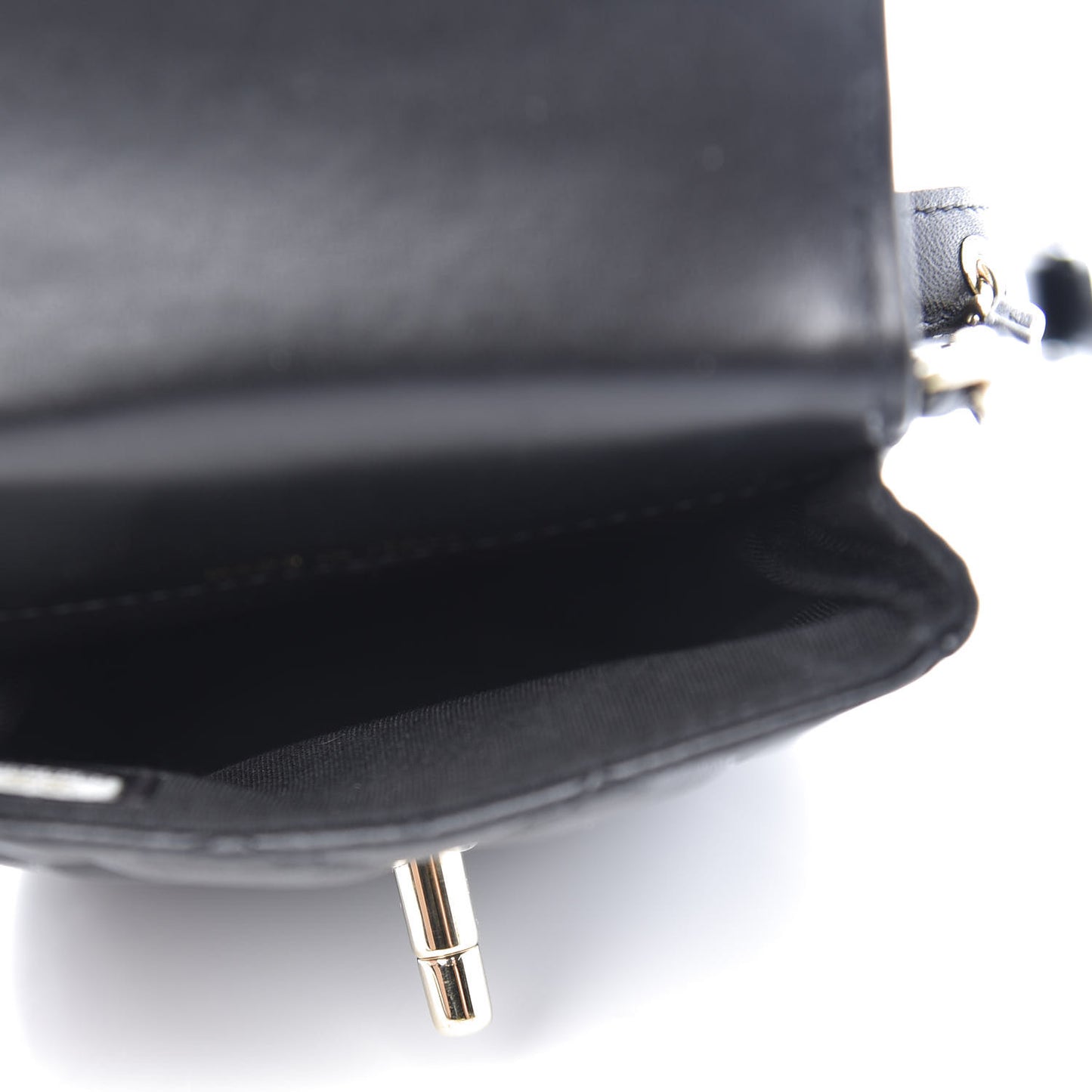 Lambskin Quilted Phone Chain Clutch Waist Bag Black