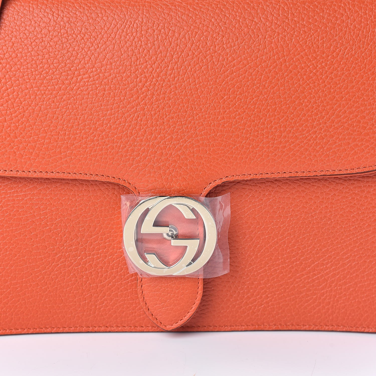 Gucci Dollar Calfskin Interlocking G Shoulder Bag Sun Orange 7 of 9
