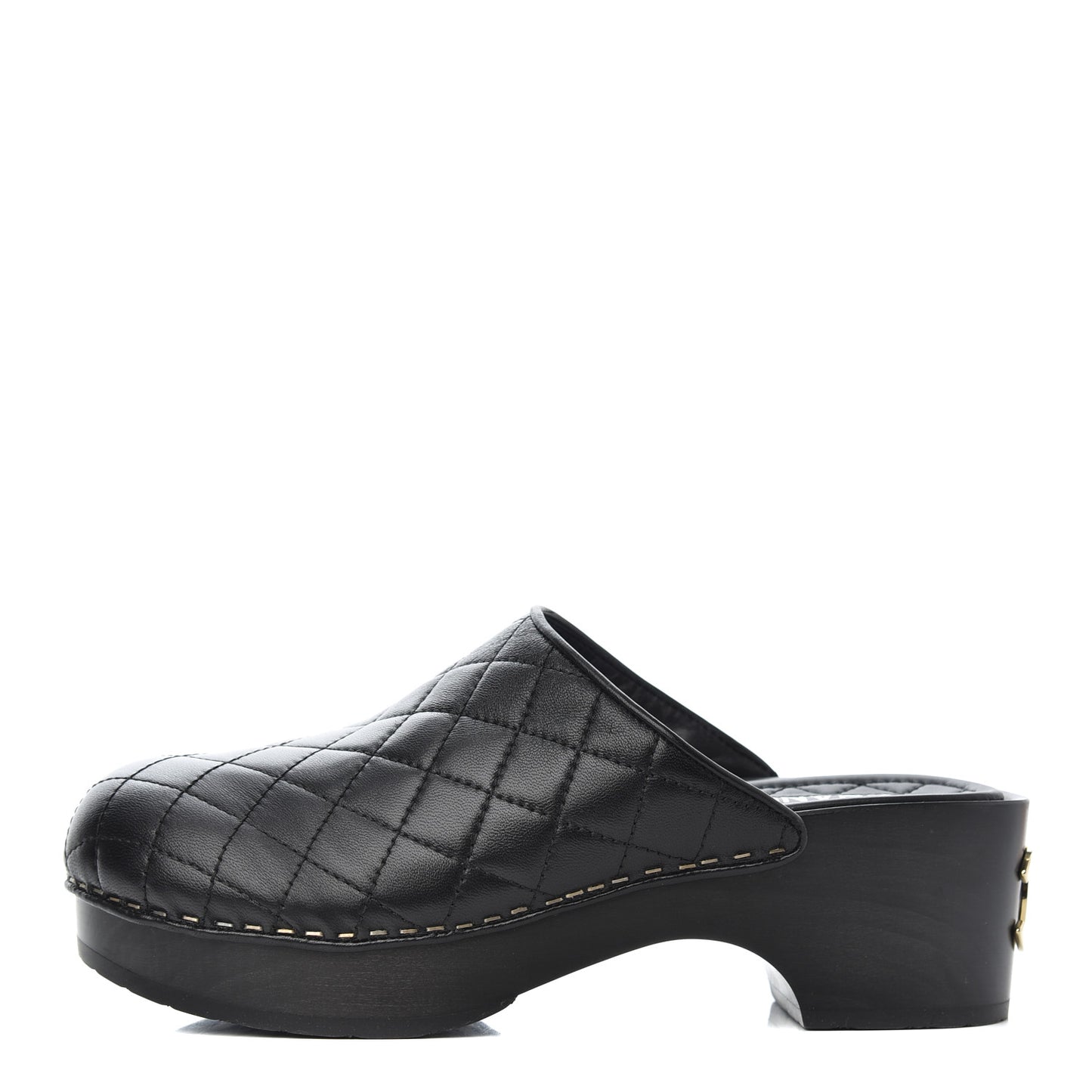 Lambskin Quilted CC Clogs 36 Black