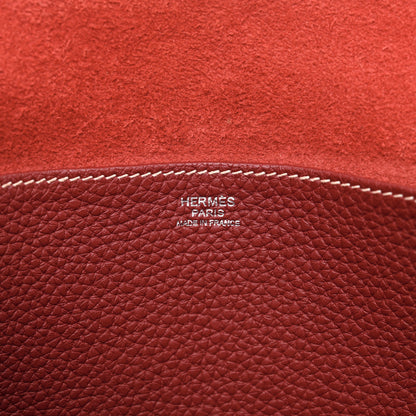Hermes Taurillon Clemence Halzan 31 GM Rouge Grenat 6 of 12