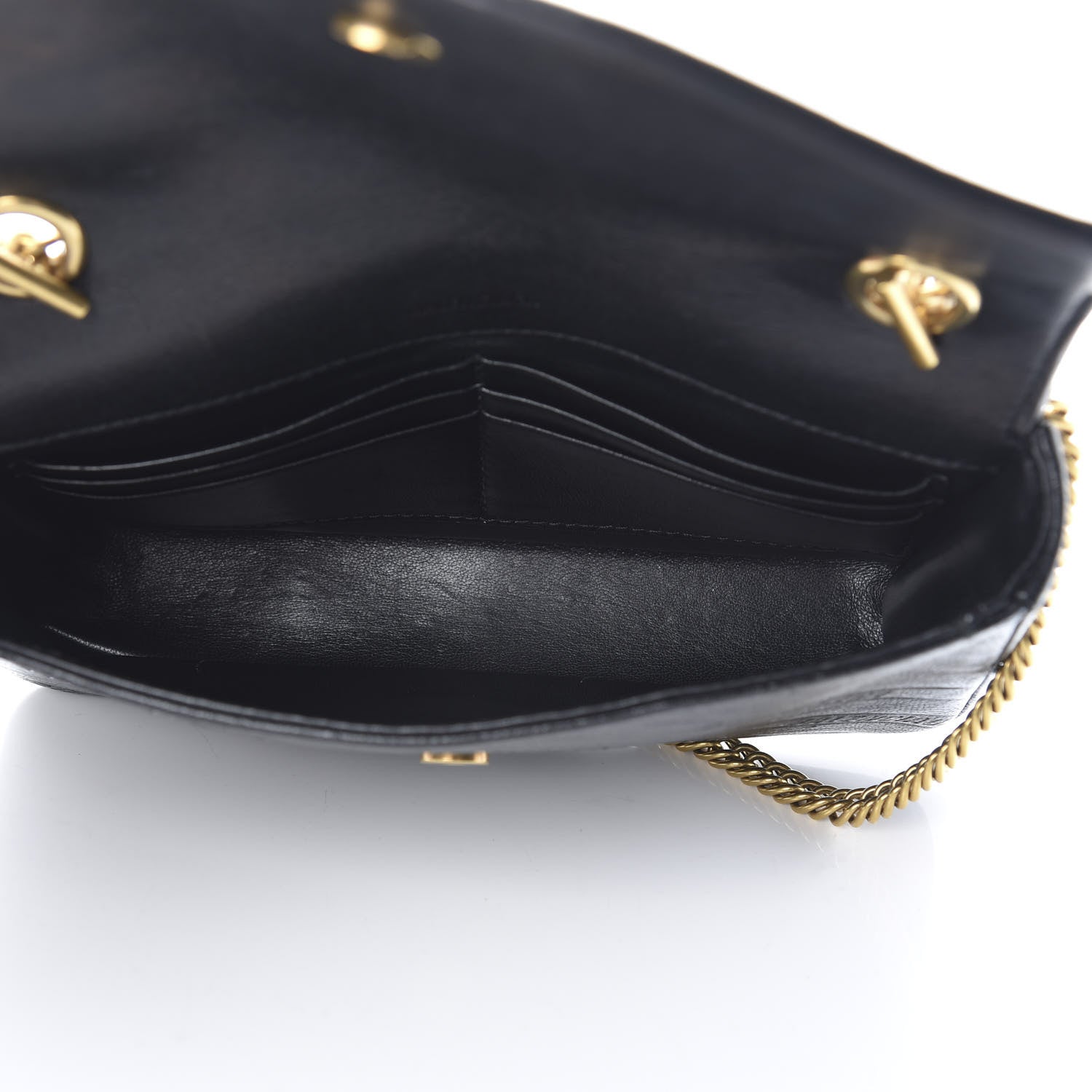 Balenciaga Shiny Goatskin Logo Embossed BB Chain Wallet Black 5 of 15
