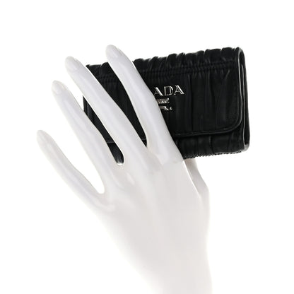 Prada Nappa Gaufre 6 Key Holder Black 2 of 7