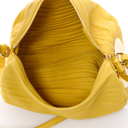 Loewe Lambskin Pleated Bracelet Pouch Yellow 5 of 9