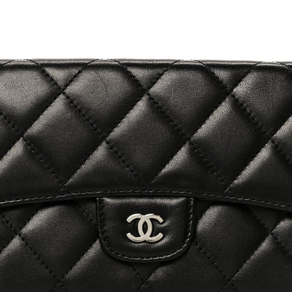Chanel Lambskin Quilted Large Flap Wallet Black 10 of 10