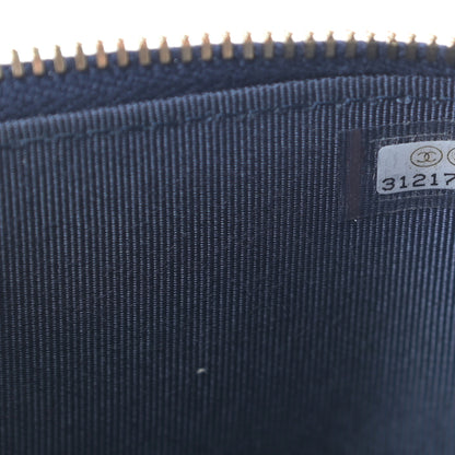 Chanel Caviar Quilted Mini Vanity Case With Chain Navy Blue 7 of 11