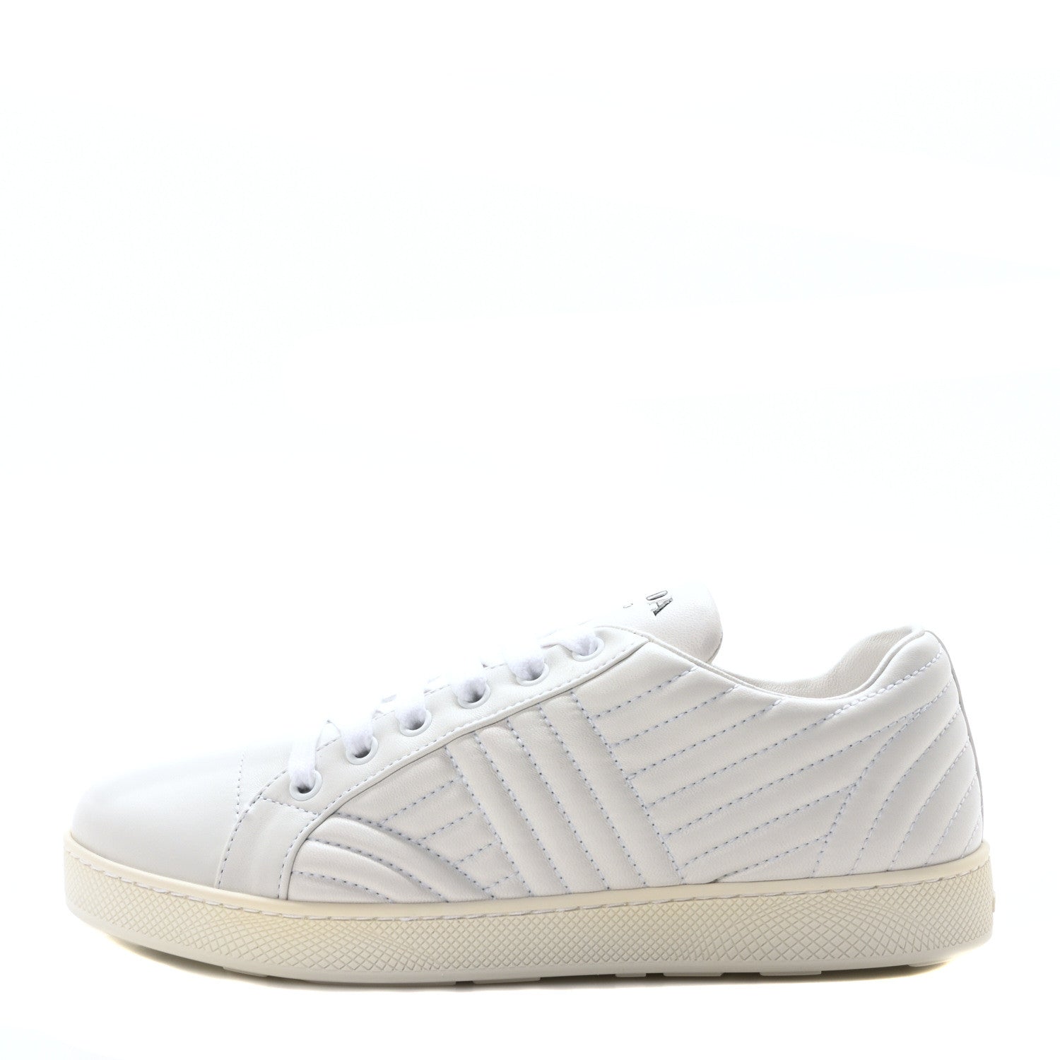Prada Nappa Diagramme Womens Low Top Sneakers 38.5 White 1 of 8