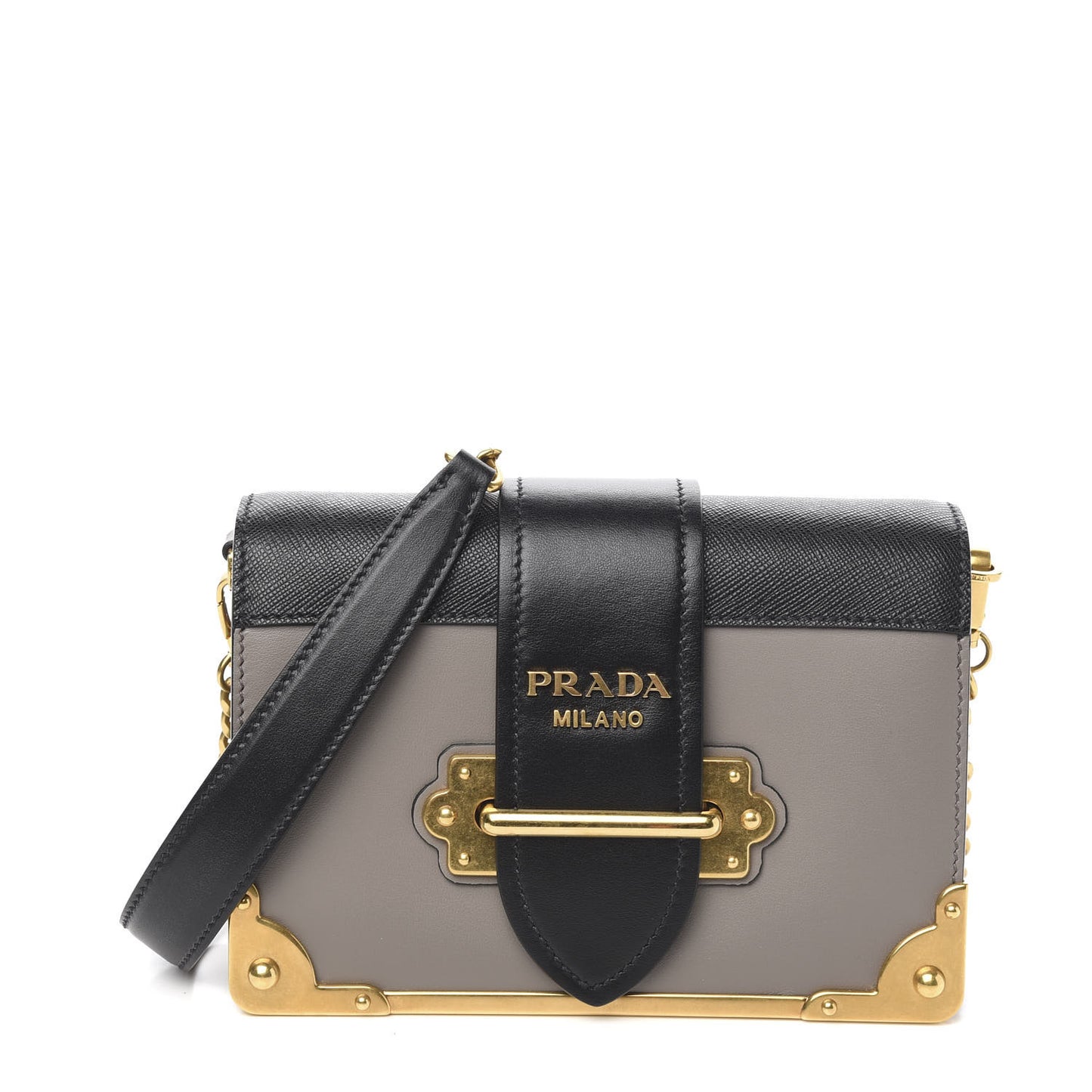City Calfskin Saffiano Cahier Bag Argilla Black