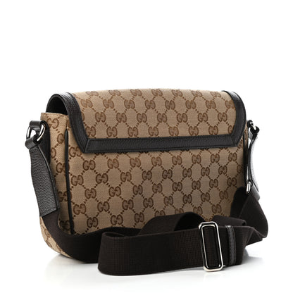 Gucci Monogram Flap Messenger Bag Beige Dark Brown 3 of 9