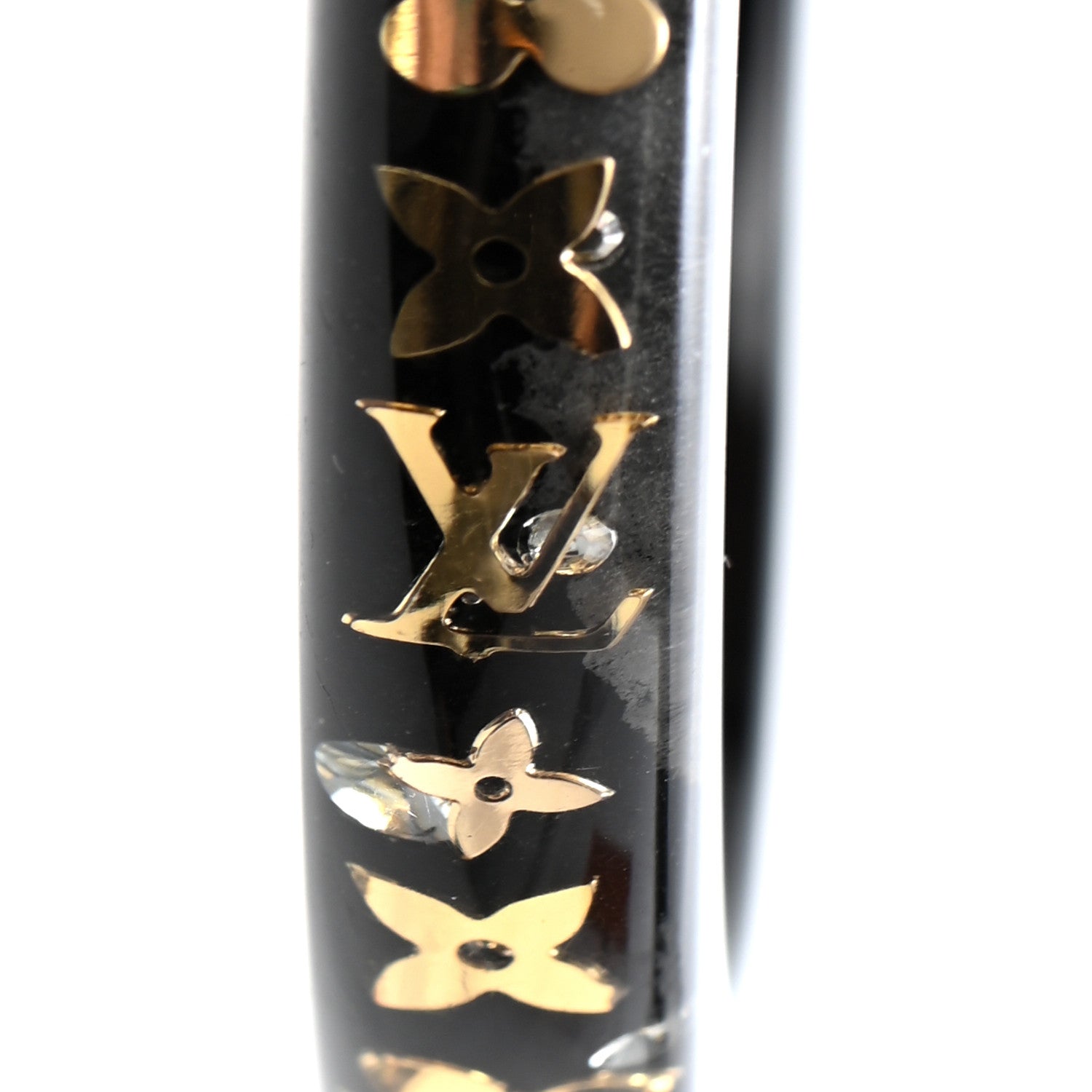 Louis Vuitton Resin Swarovski Medium Inclusion Bracelet PM Black 4 of 4