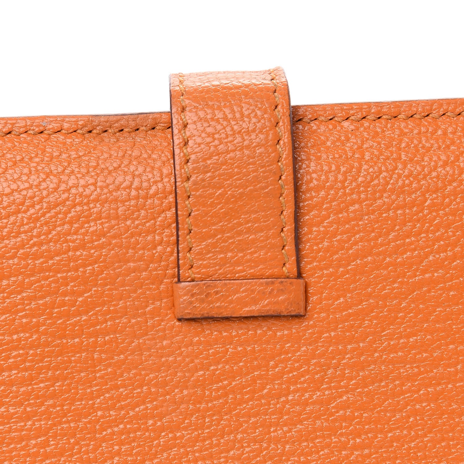 Hermes Chevre Mysore Bearn Card Holder Wallet Orange 7 of 8
