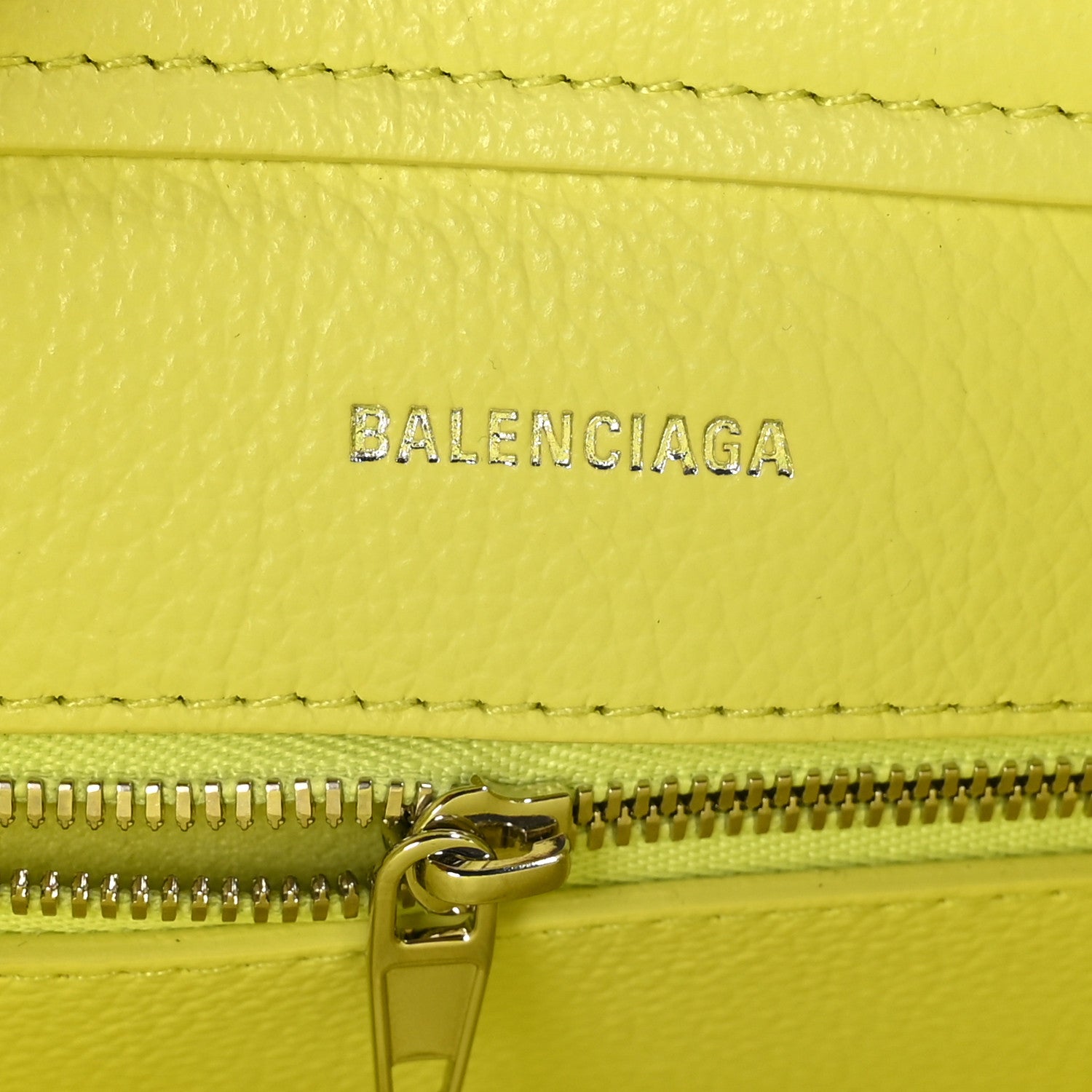 Balenciaga Grained Calfskin XS Everyday North South Shoulder Tote Bag Lemon 6 of 10