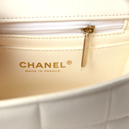 Chanel Lambskin Resin Crystal Square Quilted Monacoco Mini Square Flap White 8 of 9