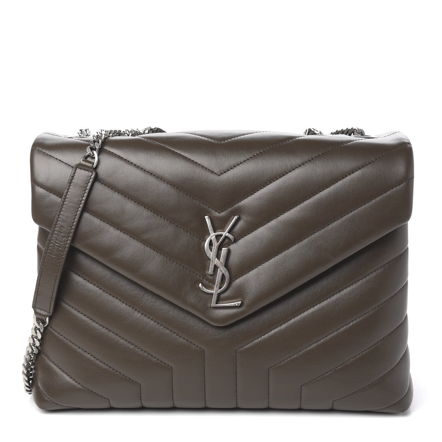 Calfskin Y Quilted Monogram Medium Loulou Chain Satchel Faggio