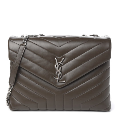 Saint Laurent Calfskin Y Quilted Monogram Medium Loulou Chain Satchel Faggio 1 of 9