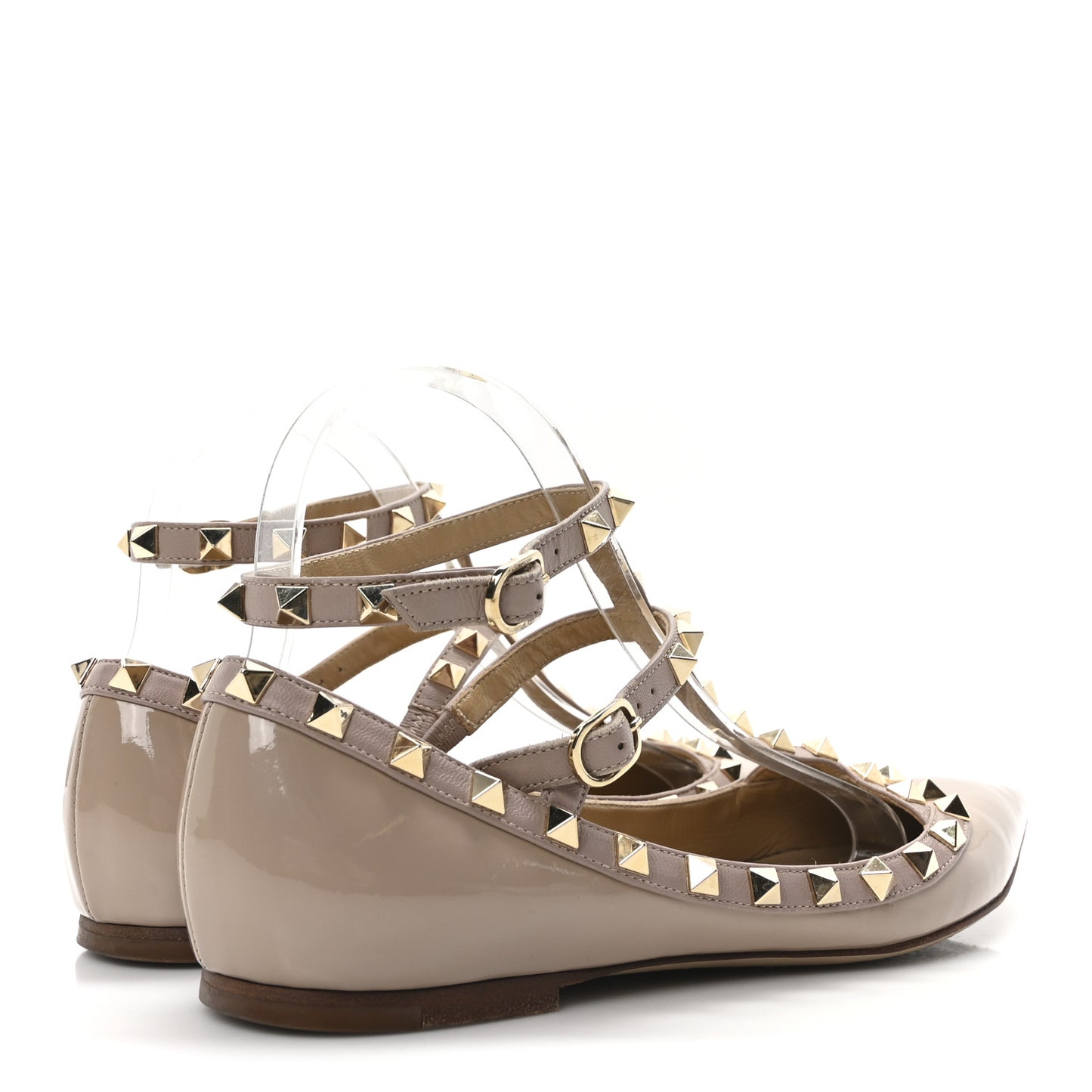 Patent Rockstud Cage Ballerina Flats 38.5 Poudre