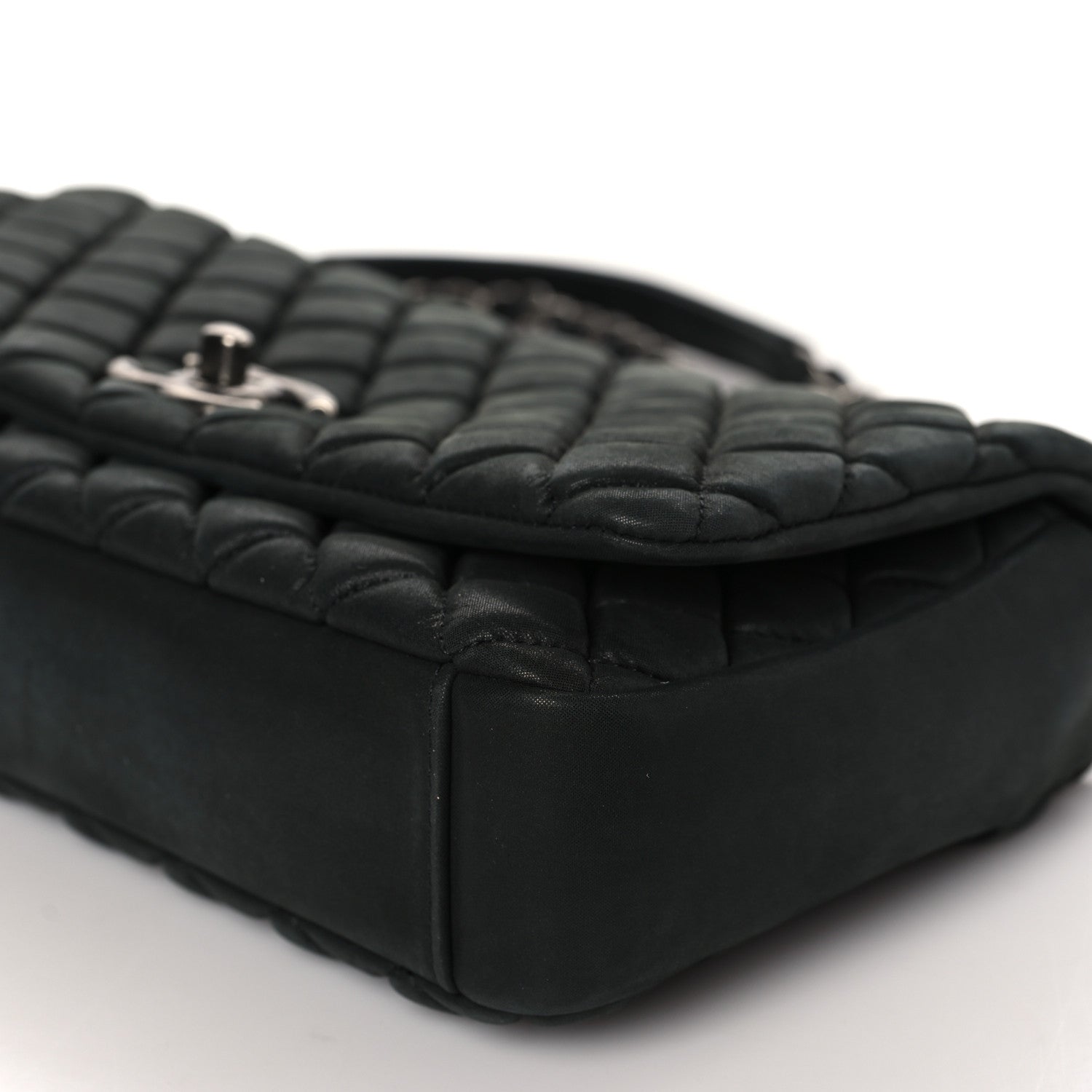 Chanel Iridescent Calfskin Small New Bubble Quilt Flap Black 8 of 9