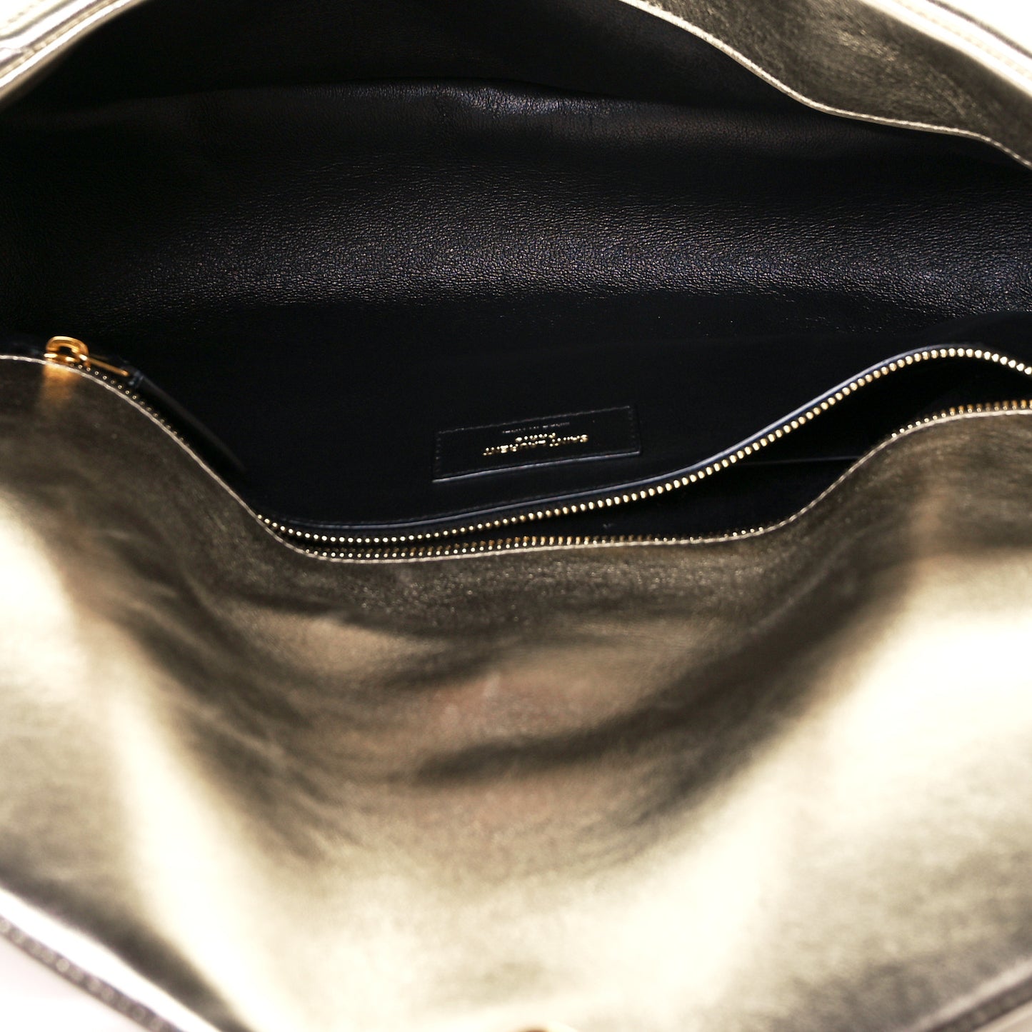 Metallic Lambskin Quilted Sade Puffer Envelope Clutch Platino