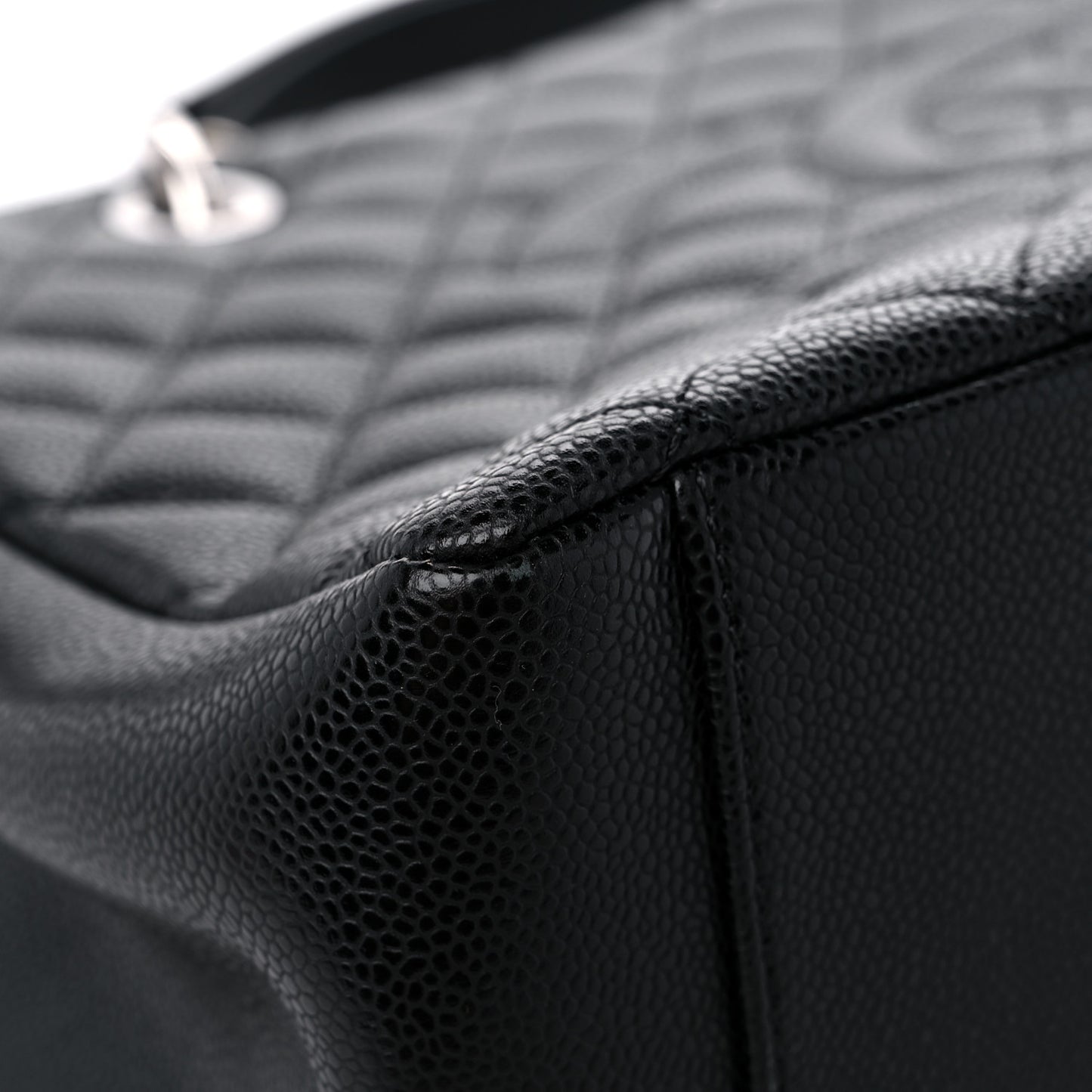 Caviar Quilted Grand Shopping Tote GST Black