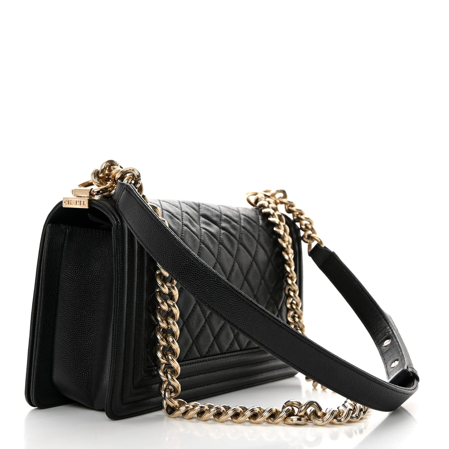 Caviar Quilted Medium Boy Flap Black