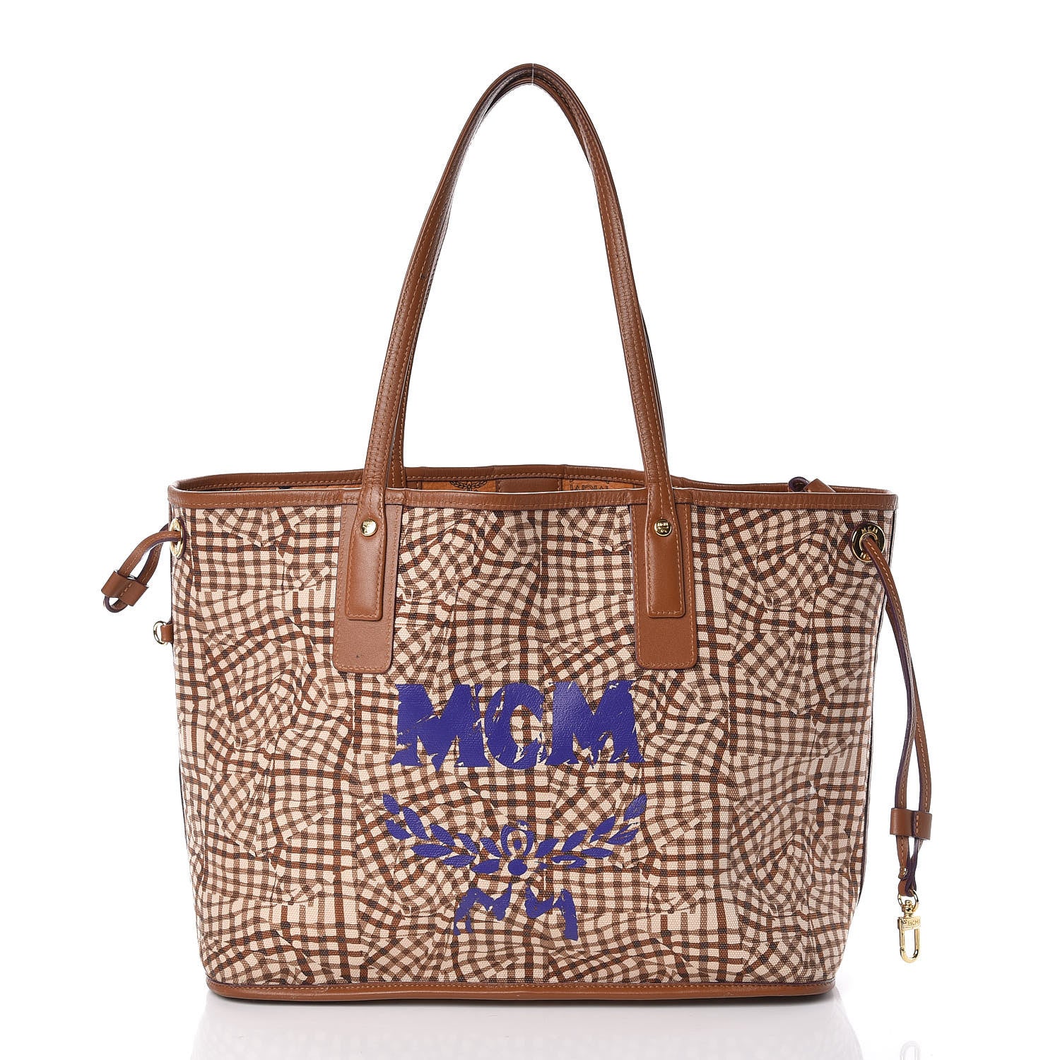 MCM Visetos Medium Liz Reversible Shopper Tote Cognac 4 of 17