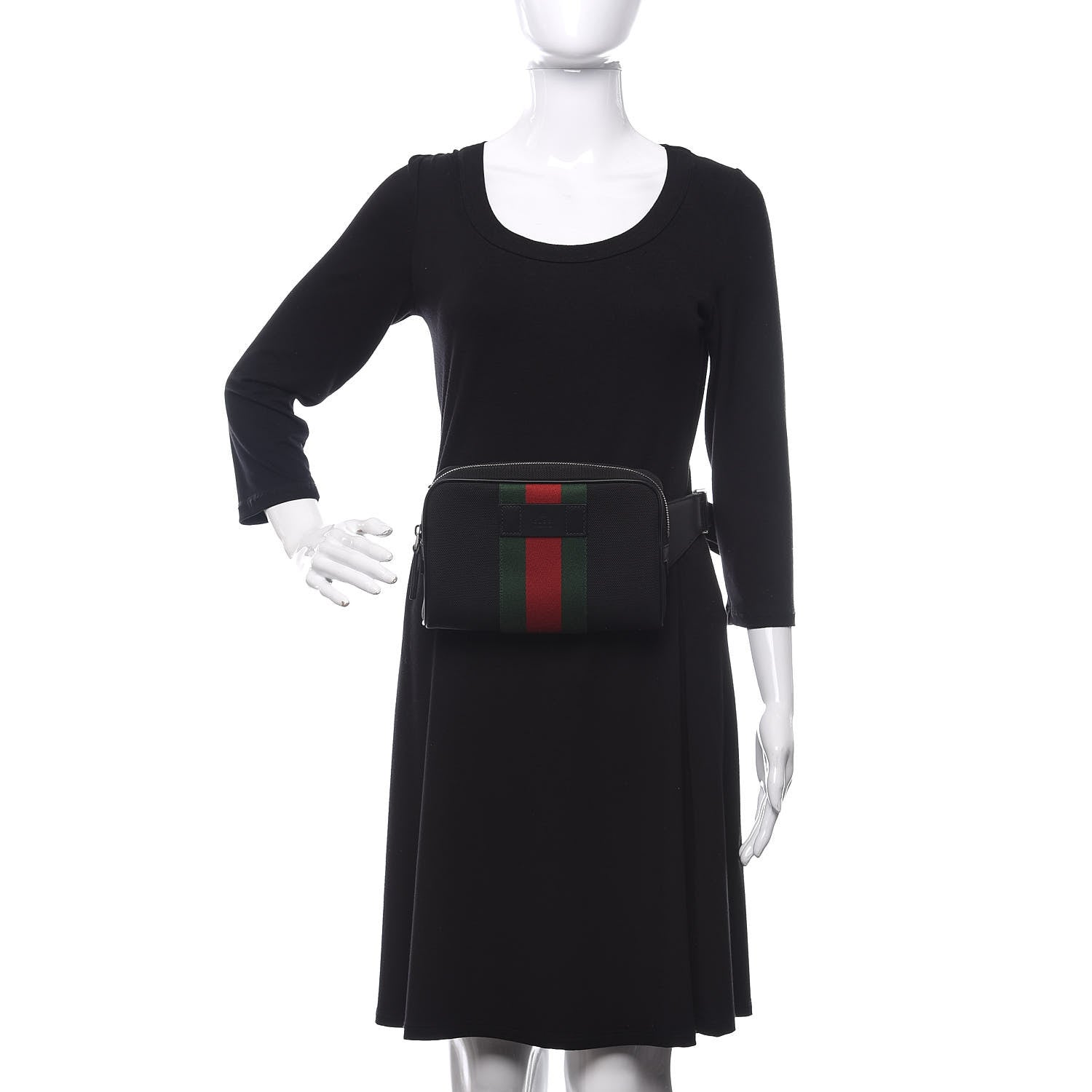 Gucci Canvas Web Slim Belt Bag Black 2 of 11