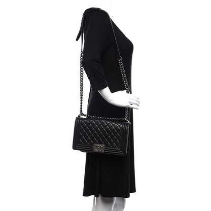 Chanel Lambskin Quilted Medium Boy Flap Black 2 of 12