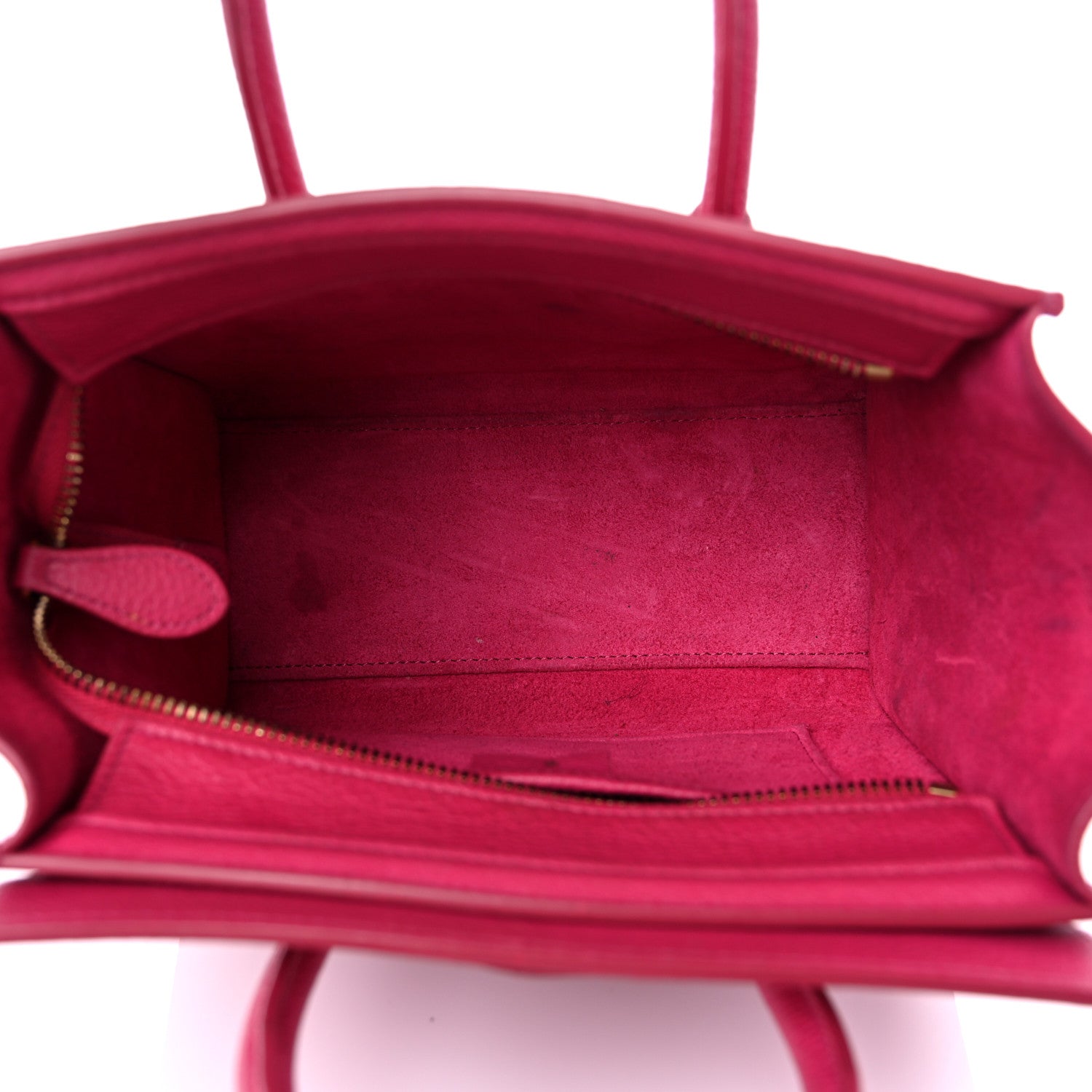 Celine Drummed Calfskin Nano Luggage Fuchsia 5 of 19
