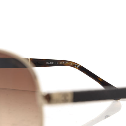 Chanel Lambskin Quilted CC Aviator Sunglasses 4195-Q Brown Gold 6 of 8