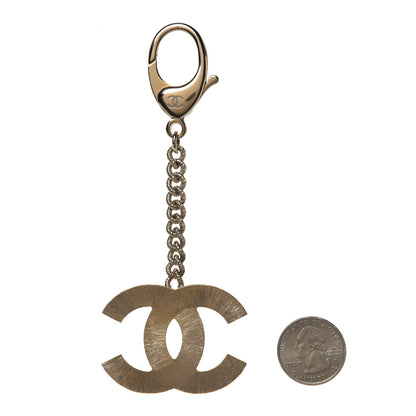 Chanel Metal Quilted CC Bag Charm Gold Pearly White 2 of 3