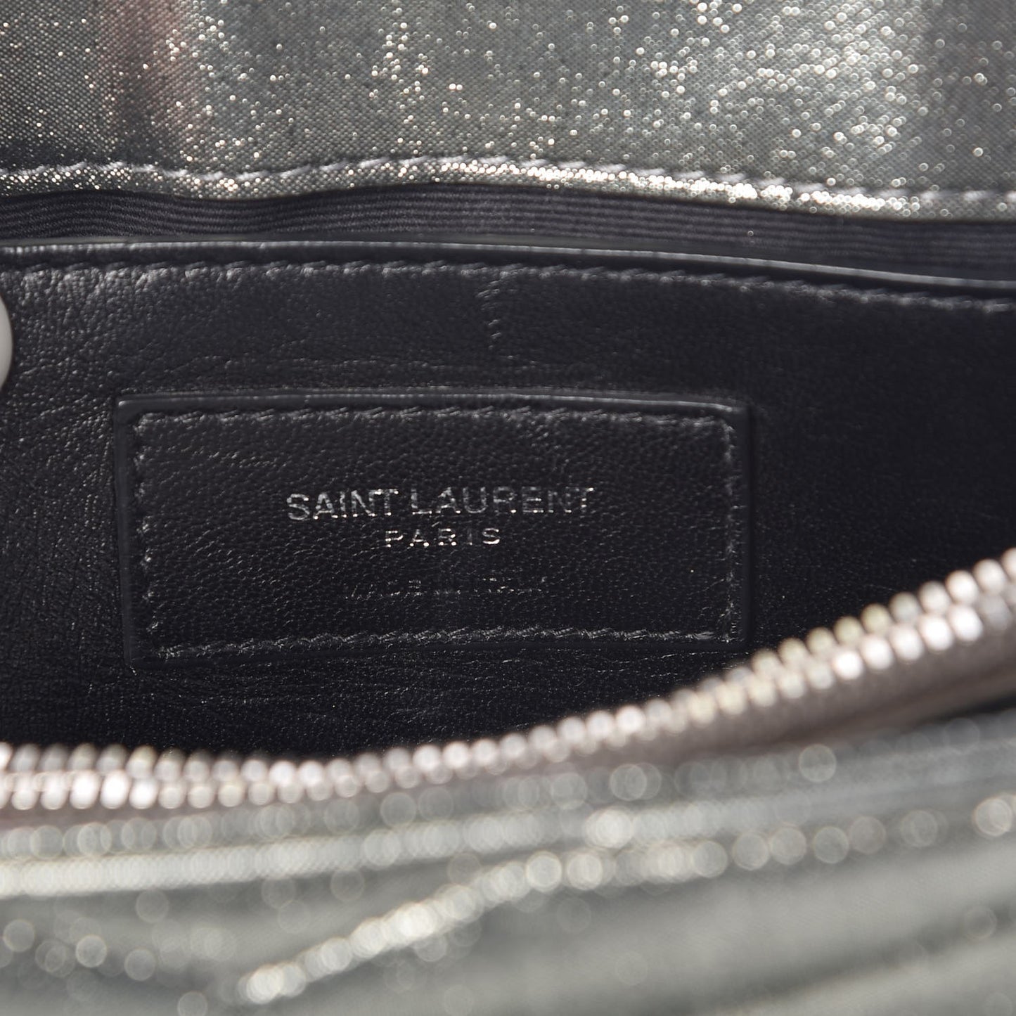 Metallic Calfskin Y Calfskin Monogram Small Loulou Chain Satchel Dark Grey
