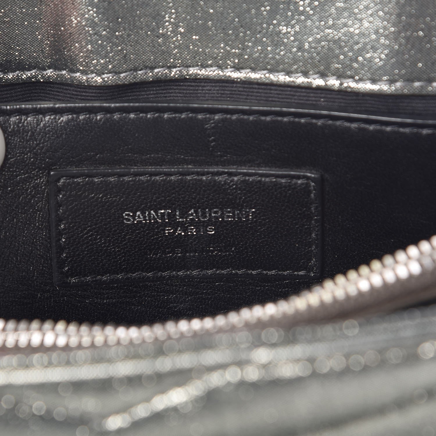 Saint Laurent Metallic Calfskin Y Calfskin Monogram Small Loulou Chain Satchel Dark Grey 6 of 19