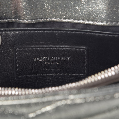 Saint Laurent Metallic Calfskin Y Calfskin Monogram Small Loulou Chain Satchel Dark Grey 6 of 19