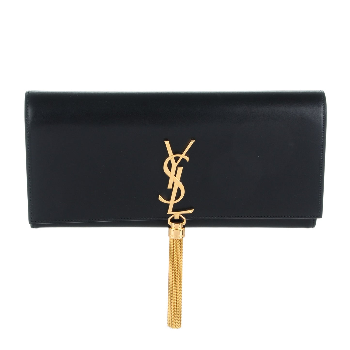 Calfskin Classic Monogram Tassel Clutch Black