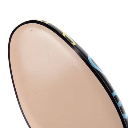 Gucci Calfskin GucciGhost Print Womens Princetown Slippers 38.5 Black New Acquamarine 7 of 10
