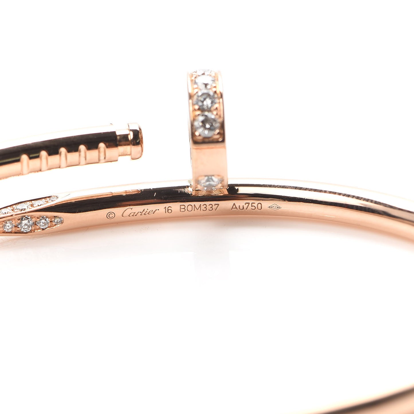 18K Pink Gold Diamond Juste Un Clou Bracelet 16