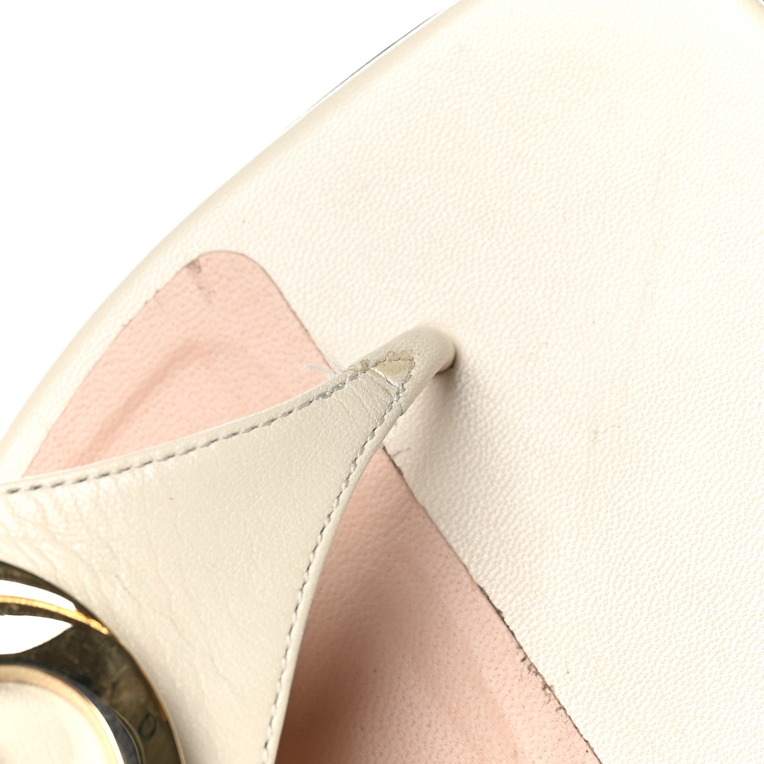 Gucci Malaga Kid Blondie Thong Sandals 37.5 Mystic White 8 of 10