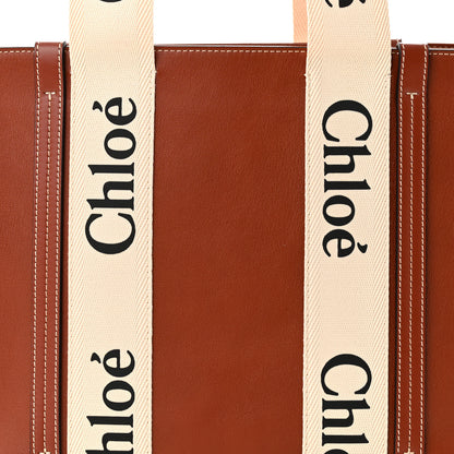 Chloe Calfskin Medium Woody Ribbon Tote Sepia Brown 8 of 10