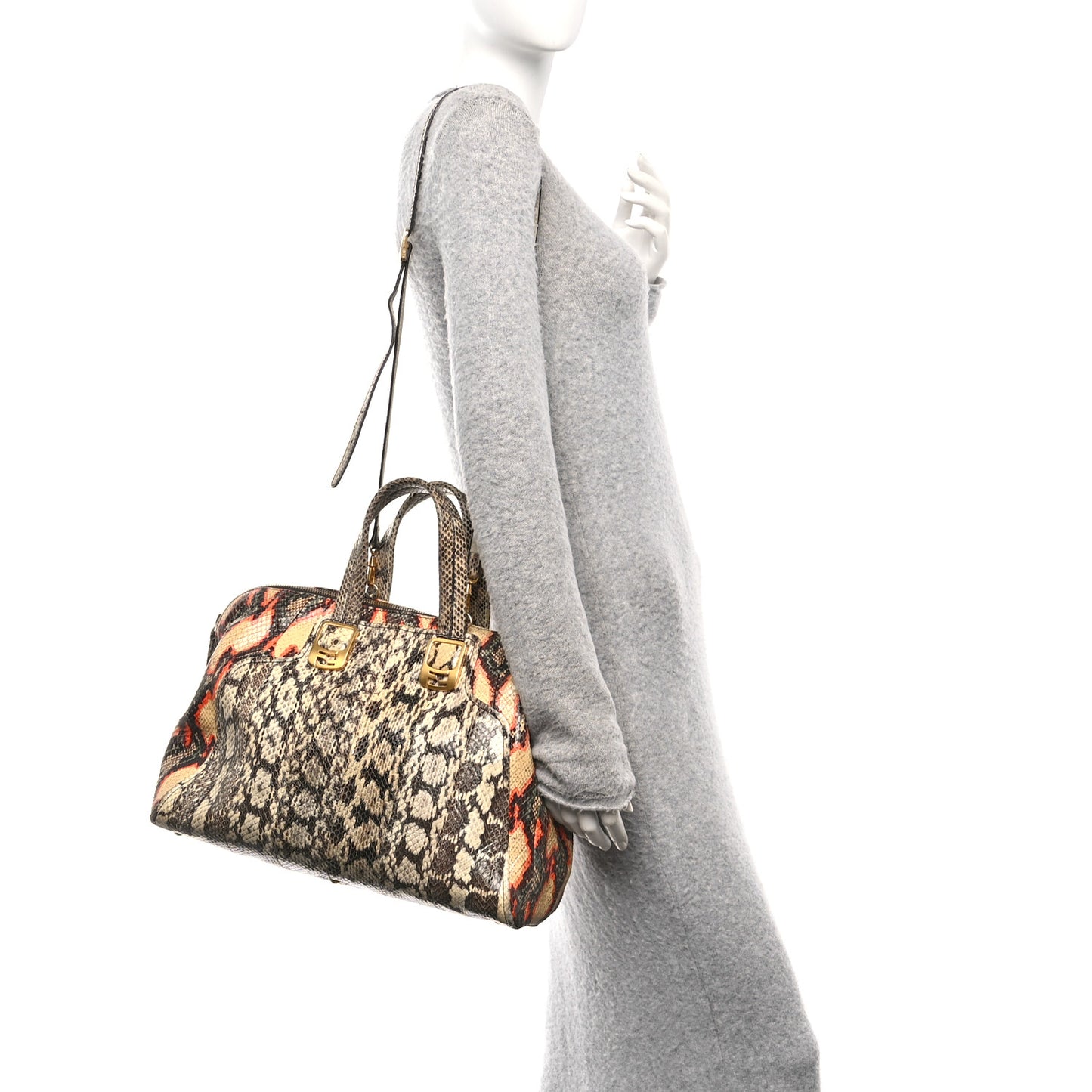 Snakeskin Large Chameleon Tote Multicolor