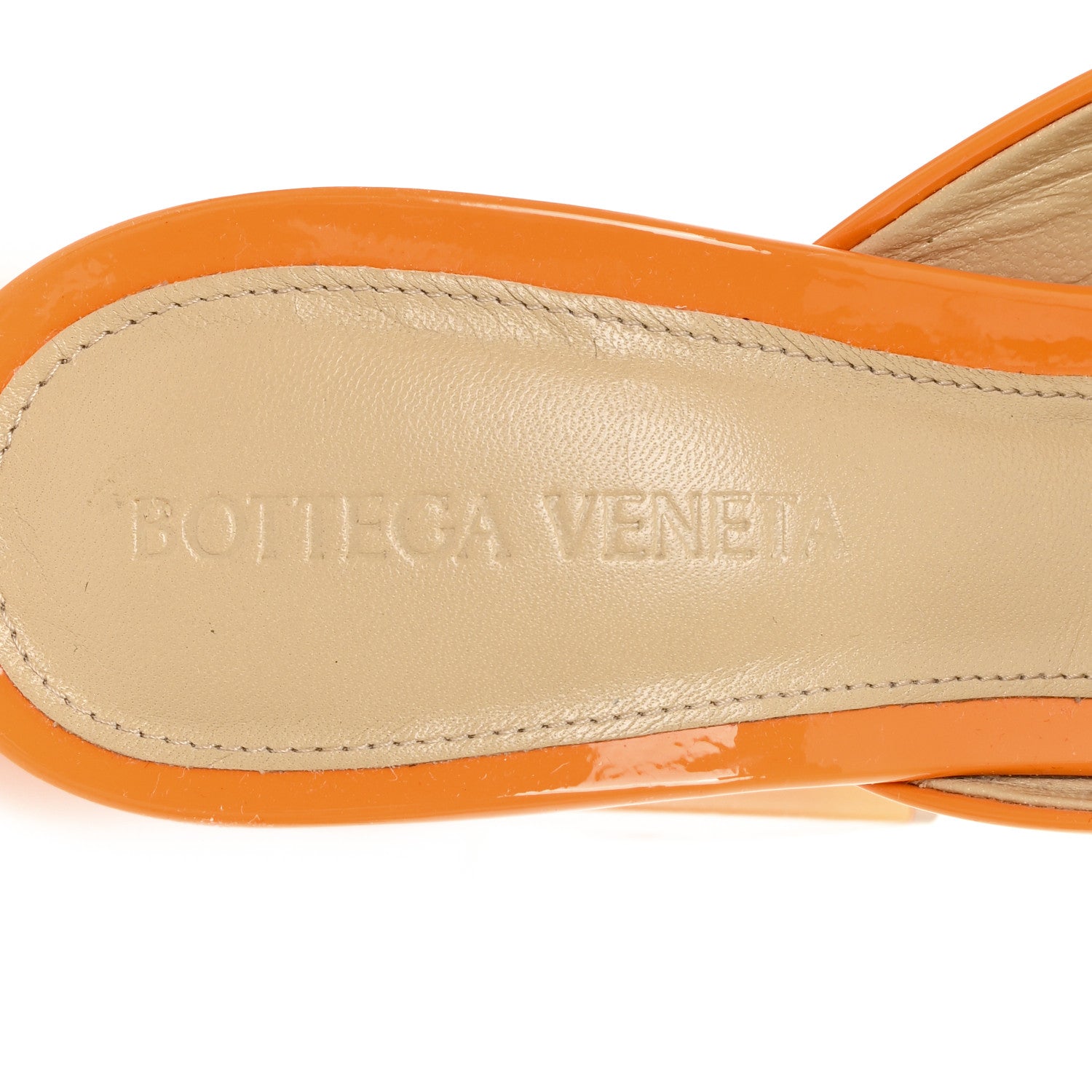 Bottega Veneta Supergloss Patent Tower 90mm Mule Pumps 36.5 Tangerine 8 of 9