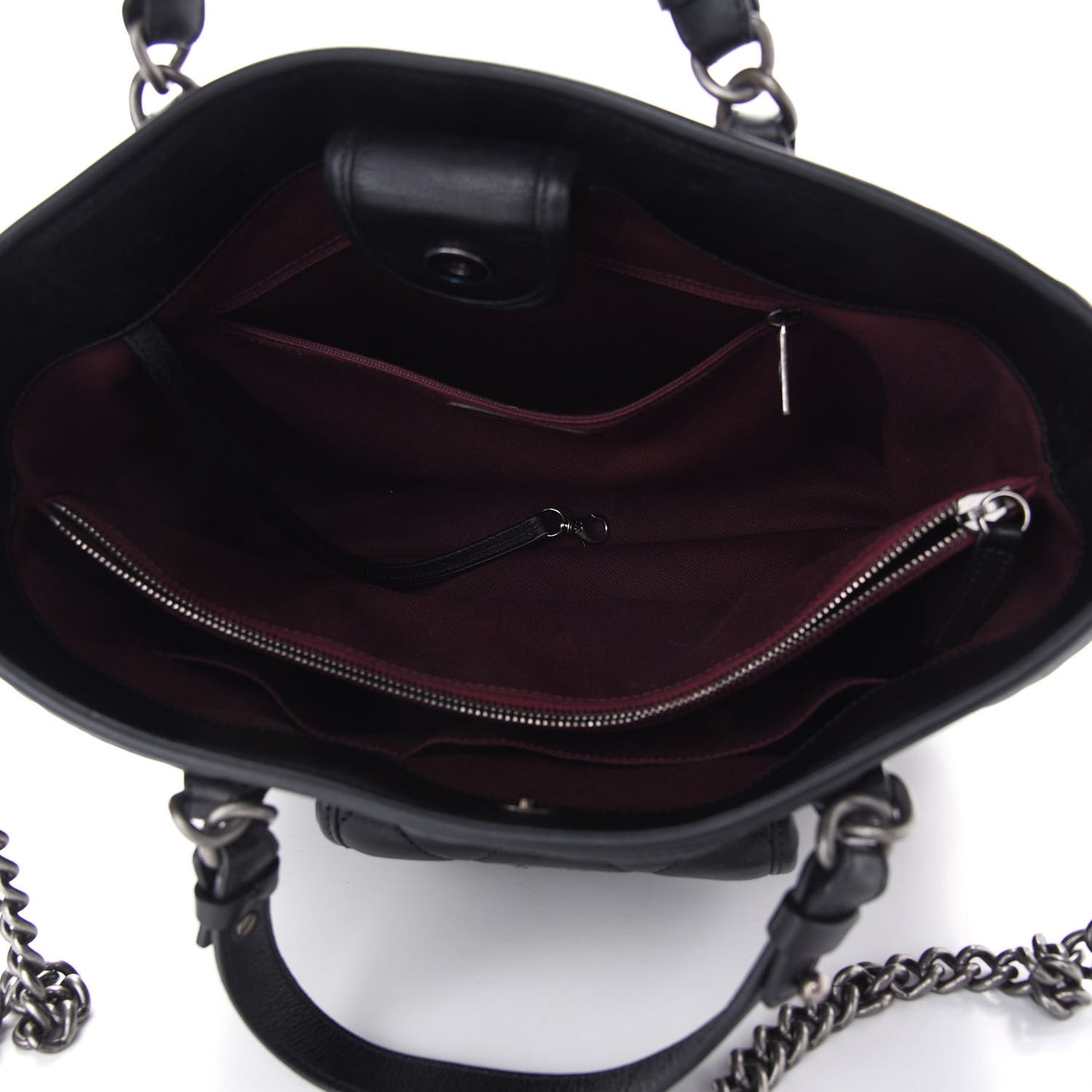 Calfskin Quilted Small Casual Riviera Tote Black