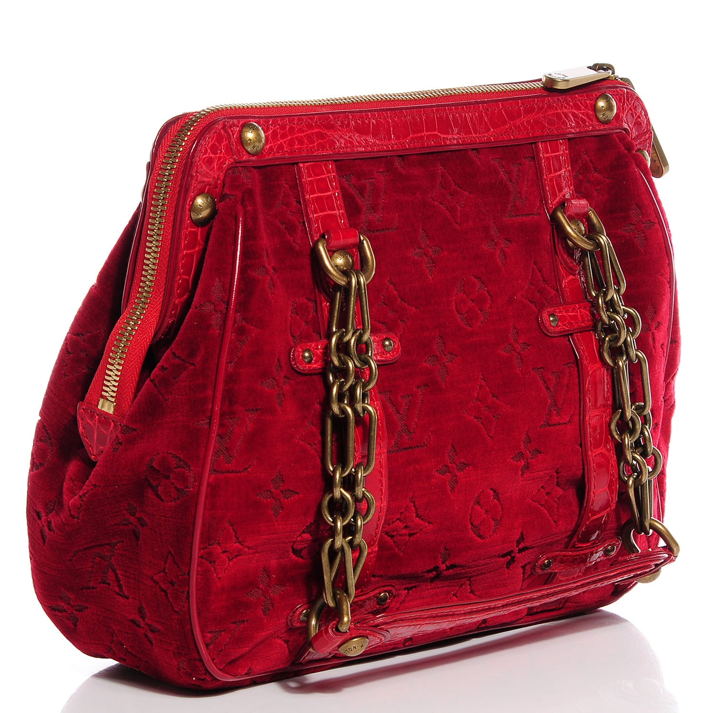 Monogram Velours Gracie MM Red