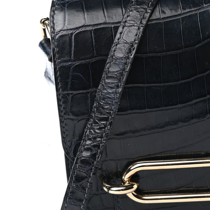 Hermes Shiny Niloticus Crocodile Sac Roulis 23 Bleu Marine 9 of 9