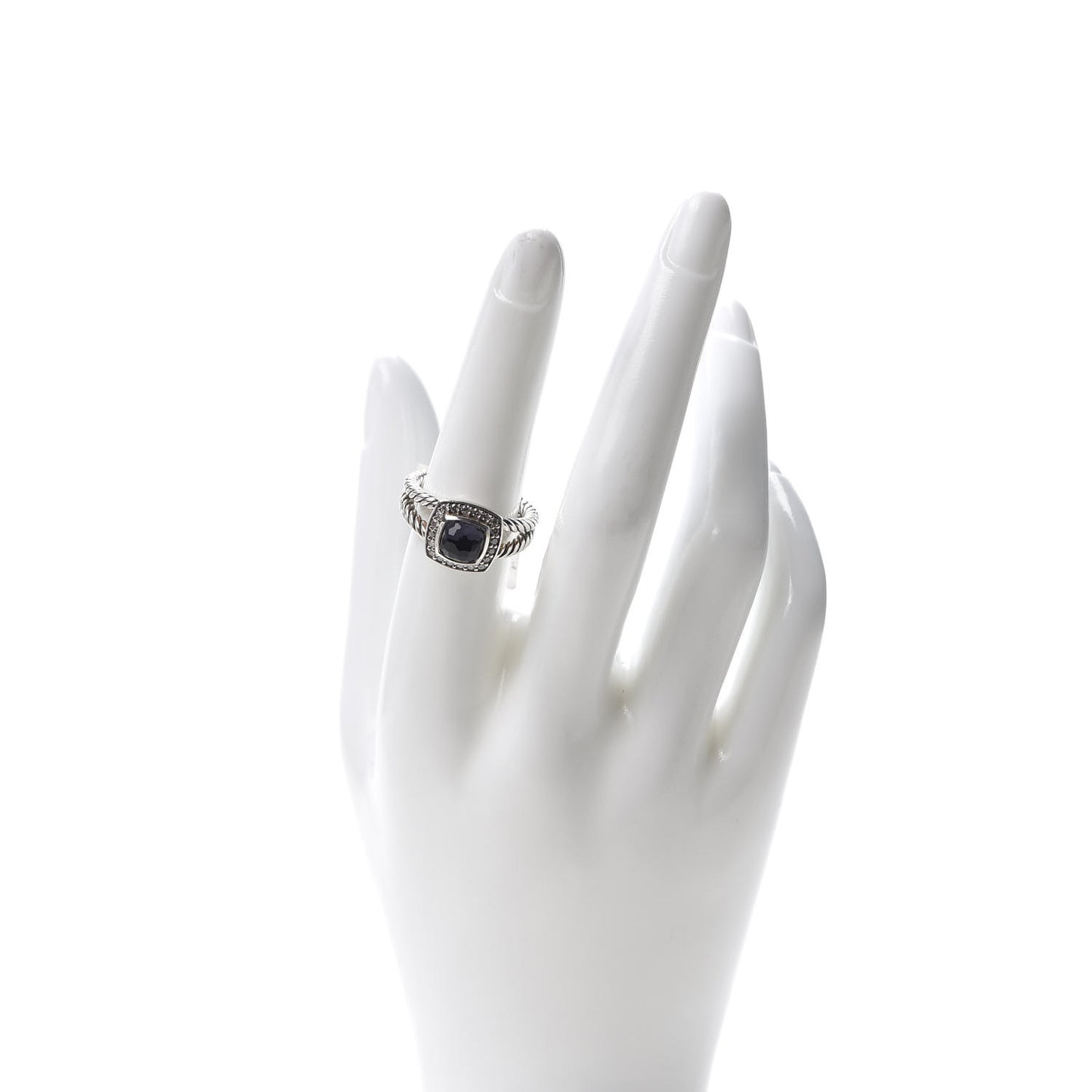 Sterling Silver Diamond Black Orchid 7mm Petite Albion Ring 54 7