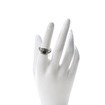 David Yurman Sterling Silver Diamond Black Orchid 7mm Petite Albion Ring 54 7 2 of 5