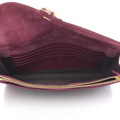 Fendi Pequin Vitello Large Chameleon Envelope Clutch Tobacco Amarena 5 of 10