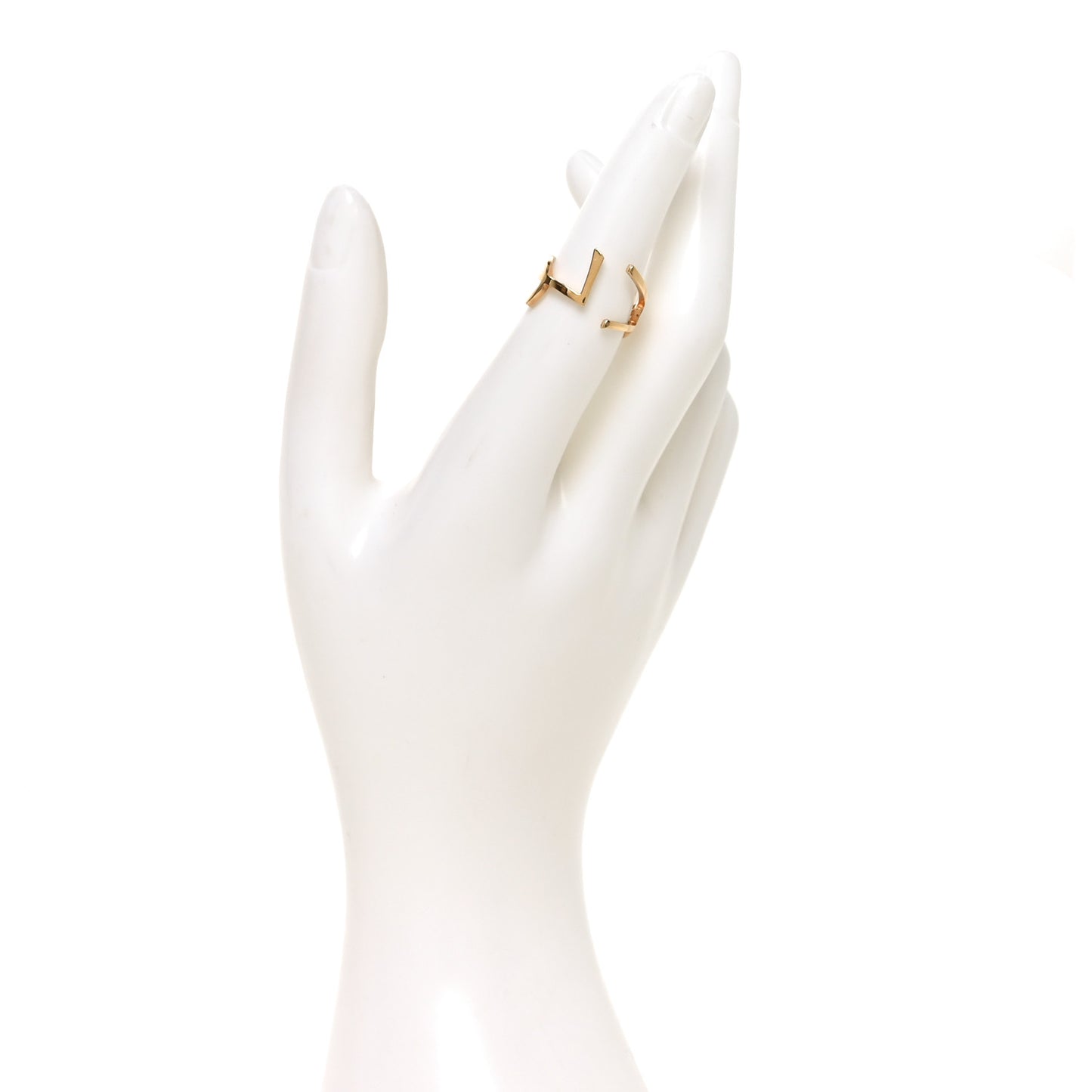 Straited Brass Monogram Ring 6 Gold