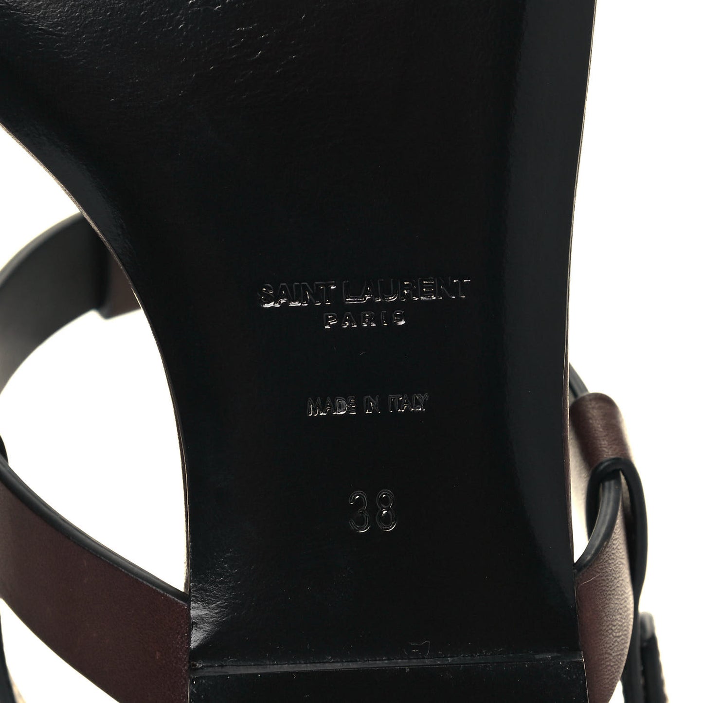 Calfskin Cassandra Monogram Sandals 38 Brown