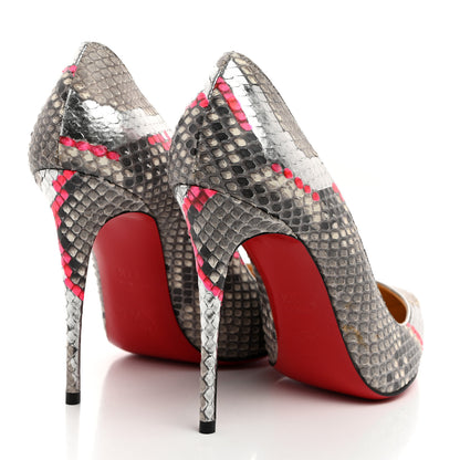 Christian Louboutin Snakeskin Nappa Space Pigalle Follies 100 Pumps 37.5 Roccia Magnifique 4 of 8