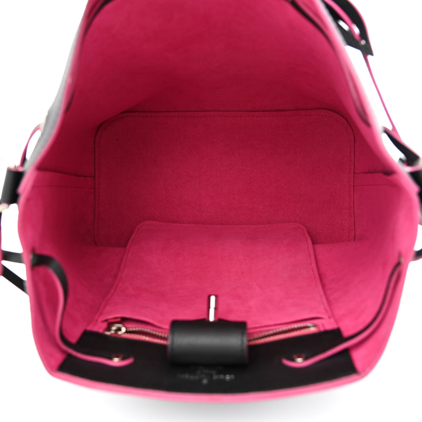 Calfskin Lockme Bucket Black